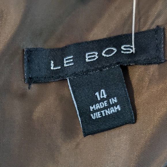 Le Bos Two Piece Multi-Color Dress and Jeweled Brown Jacket Size 14 NWT - Picture 5 of 5